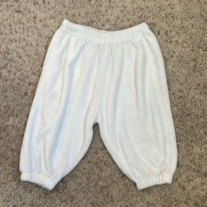 BABY mine alone white terry pants size 6/9 months